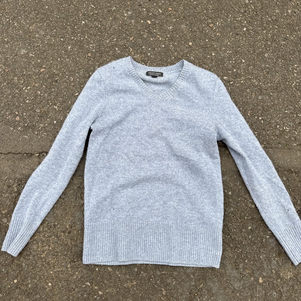 Saks fifth‎ avenue 100% cashmere blue sweater  XS